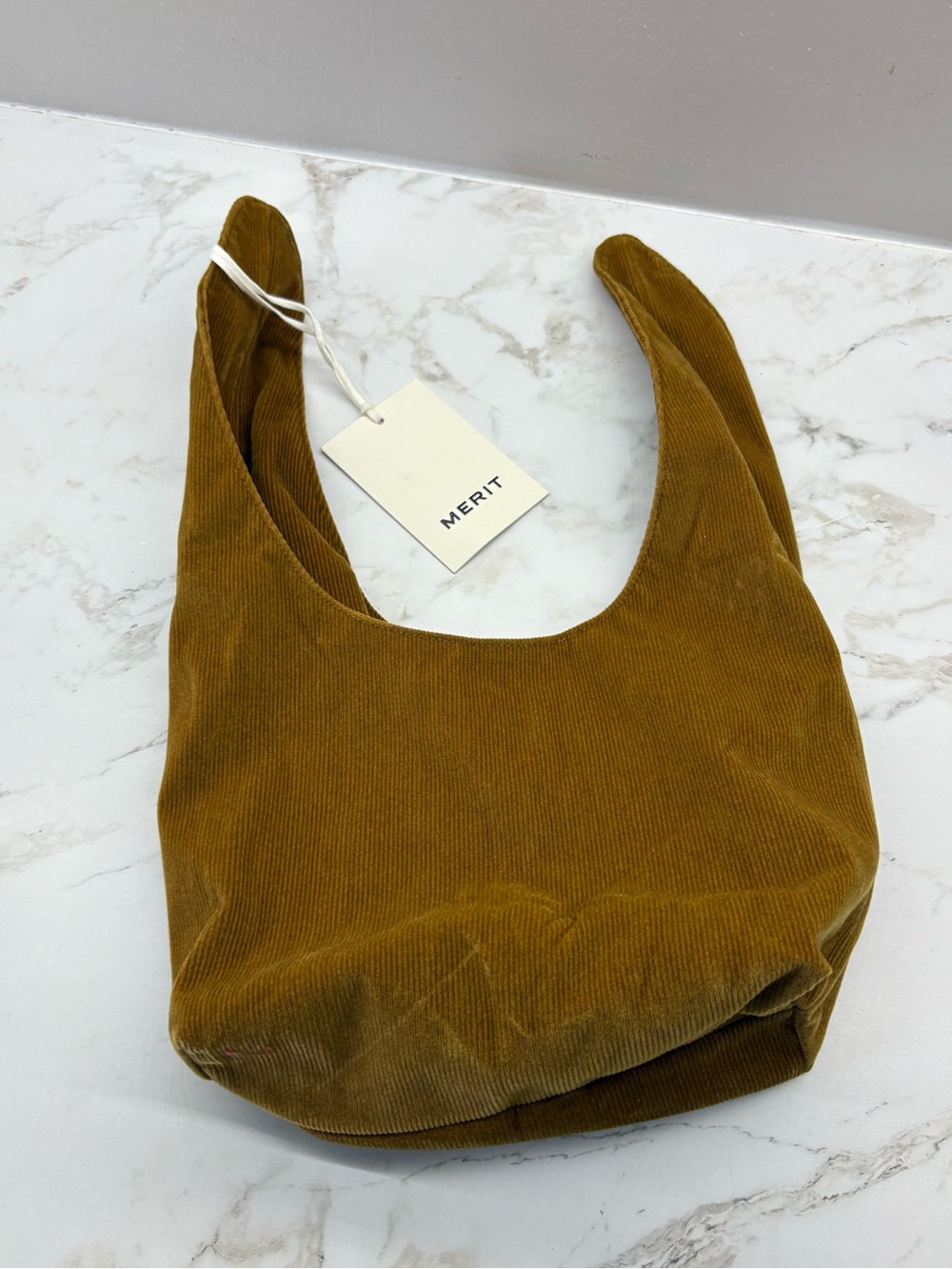 MERIT Corduroy Makeup Bag in Mustard